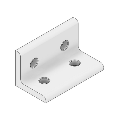 40-543-3SS MODULAR SOLUTIONS ANGLE BRACKET<BR>30MM TALL X 60MM WIDE WITH STAINLESS STEEL HARDWARE